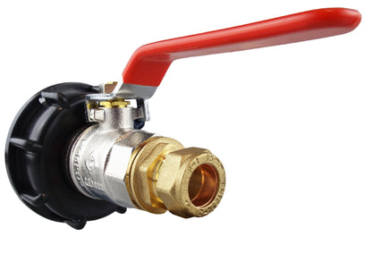 IBC 2” S60X6 Cap with Lever Valve and Brass Compression Straight ½” BSP – 15mm