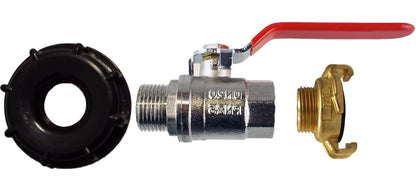IBC 2” S60X6 Cap with BSPM-F Lever Valve and Geka Type Fitting
