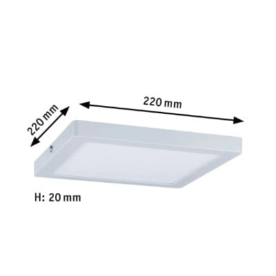 Atria Square LED Panel 220x220mm Warm White - White