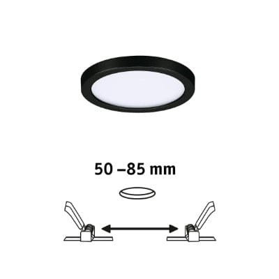Areo VariFit Round LED Recessed Panel 118mm Neutral White - Black