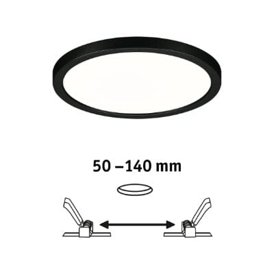Areo VariFit Round LED Recessed Panel 175mm Neutral White - Black