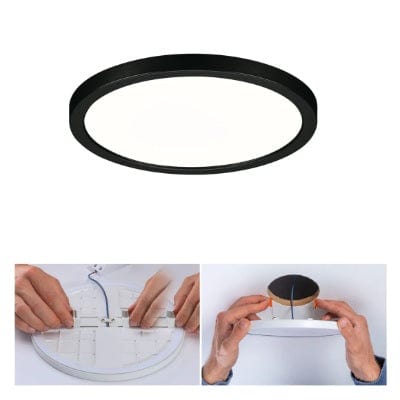 Areo VariFit Round LED Recessed Panel 175mm Neutral White - Black
