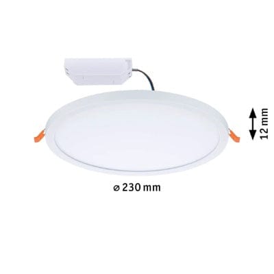 Areo VariFit Round LED Recessed Panel 230mm Warm White - White