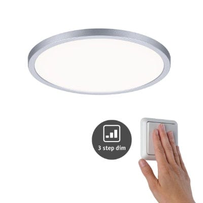 Areo VariFit Round LED Recessed Panel 175mm Warm White Dimmable - Chrome