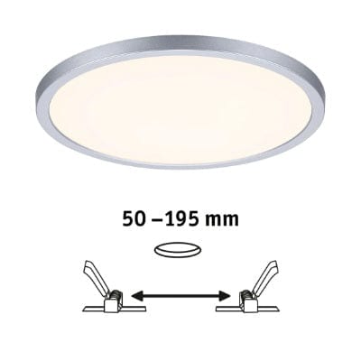 Areo VariFit Round LED Recessed Panel 230mm 3 Step Dim To Warm - Chrome