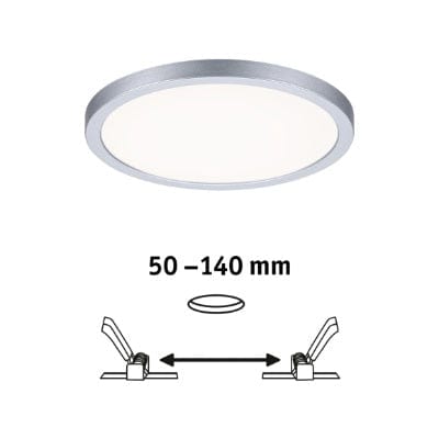 Areo VariFit Round LED Recessed Panel 175mm Neutral White Dimmable - Chrome