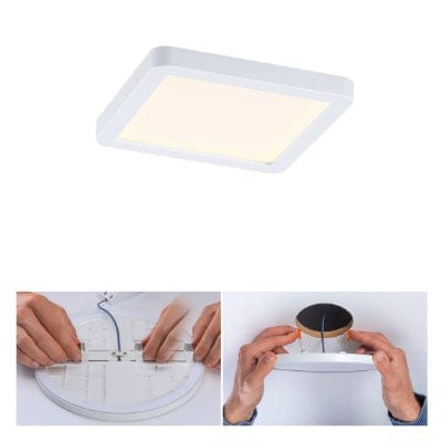 Areo VariFit Square LED Recessed Panel 118x118mm Warm White - White