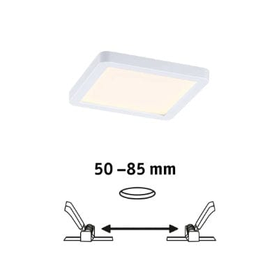 Areo VariFit Square LED Recessed Panel 118x118mm Warm White - White