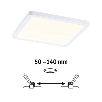 Areo VariFit Square LED Recessed Panel 175x175mm Warm White - White