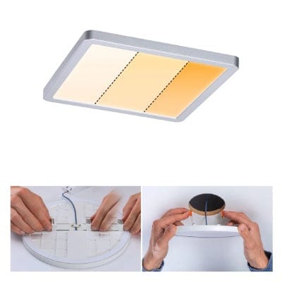 Areo VariFit Square LED Recessed Panel 175x175mm 3 Step Dim To Warm - Chrome