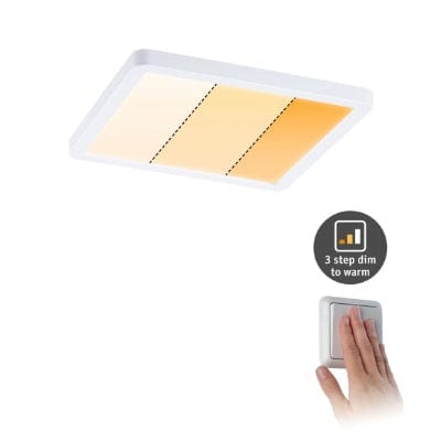 Areo VariFit Square LED Recessed Panel 175x175mm 3 Step Dim To Warm - White