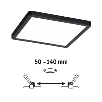 Areo VariFit Square LED Recessed Panel Smart Home Zigbee 230x230mm Tunable White - Black