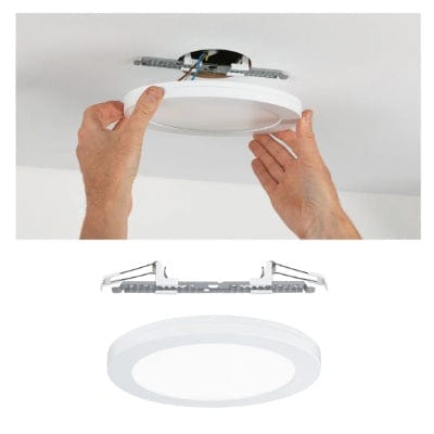Round LED Recessed Panel 2in1 Cover-it 225mm Neutral White - White Without Motion Sensor