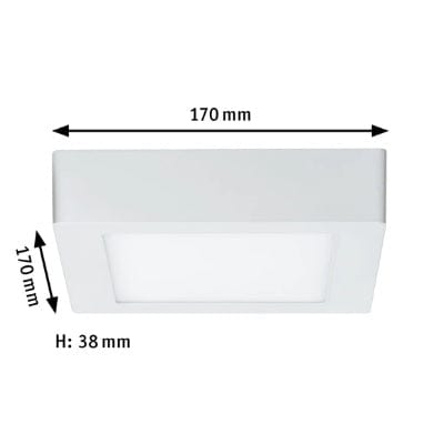 Lunar Square LED Panel 170x170mm Warm White - White