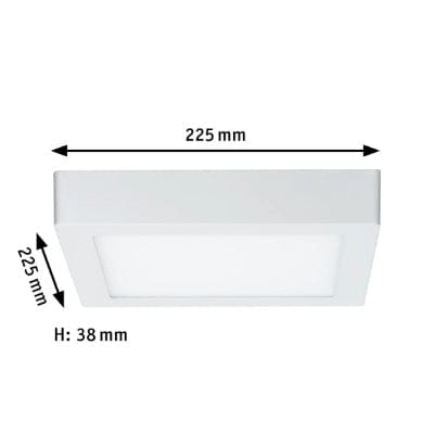 Lunar Square LED Panel 225x225mm Warm White - White