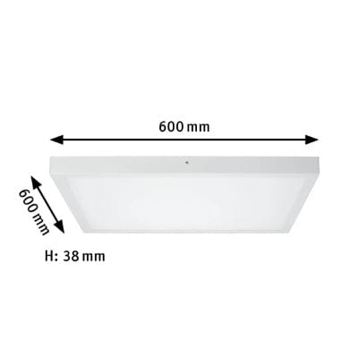 Lunar Square LED Panel 600x600mm Warm White - White
