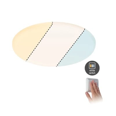 VariFit Veluna Round LED Recessed Panel IP44 215mm White Switch Transparent