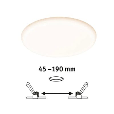 VariFit Veluna Round LED Recessed panel IP44 185mm White Switch Transparent