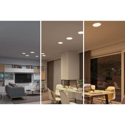 VariFit Veluna Round LED Recessed Panel IP44 215mm White Switch Transparent