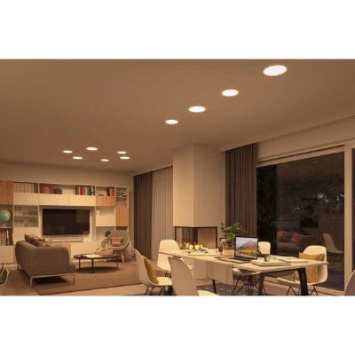VariFit Veluna Round LED Recessed panel IP44 185mm White Switch Transparent