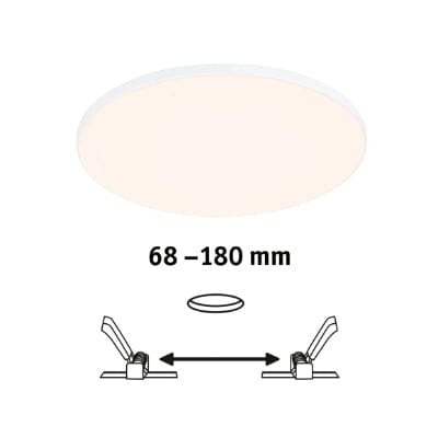 VariFit Veluna Edge Round LED Recessed Panel IP44 200mm Warm White