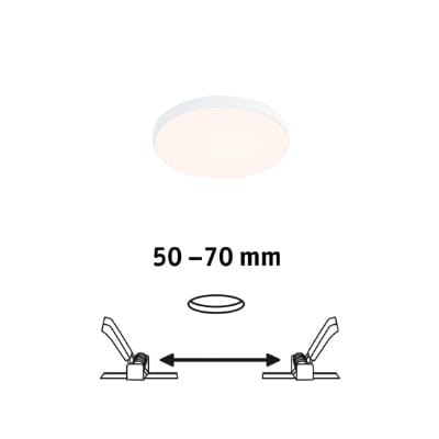 VariFit Veluna Edge Round LED Recessed Panel IP44 90mm Warm White Dimmable