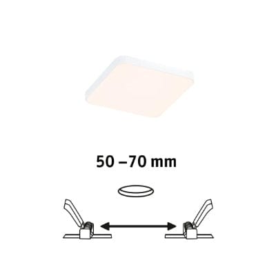 VariFit Veluna Edge Square LED Recessed Panel IP44 90x90mm Warm White
