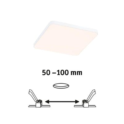 VariFit Veluna Edge Square LED Recessed Panel IP44 120x120mm Warm White