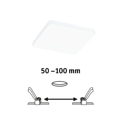 VariFit Veluna Edge Square LED Recessed Panel IP44 120x120mm Neutral White