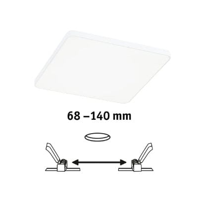 VariFit Veluna Edge Square LED Recessed Panel IP44 160x160mm Neutral White