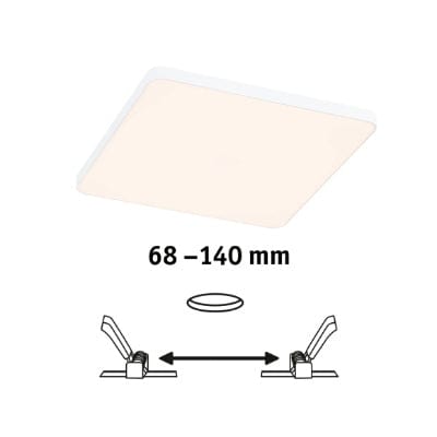 VariFit Veluna Edge Square LED Recessed Panel IP44 160x160mm Warm White