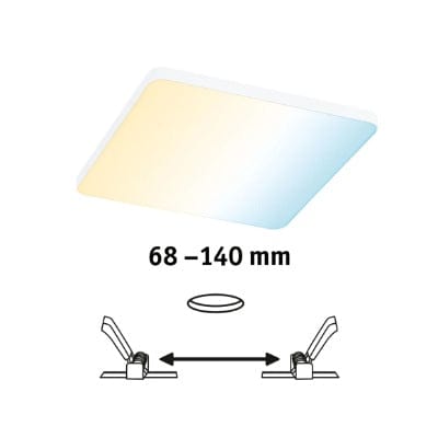 VariFit Veluna Edge Square LED Recessed Panel Smart Home Zigbee 160x160mm Tunable White