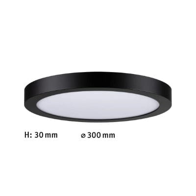 Abia Round LED Panel 300mm Neutral White - Black