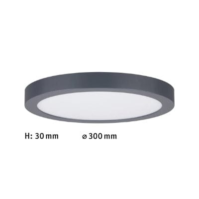 Abia Round LED Panel 300mm Warm White - Dark Grey