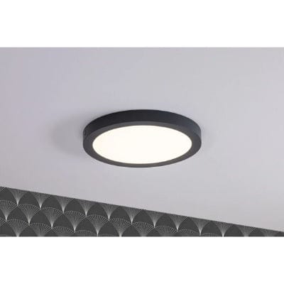Abia Round LED Panel 300mm Warm White - Dark Grey