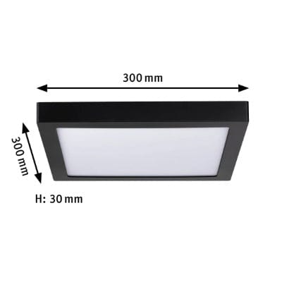 Abia Square LED Panel 300x300mm Warm White - Black