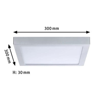 Abia Square LED Panel 300x300mm Warm White - Chrome