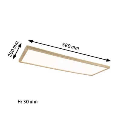 Atria Shine Backlight Square LED Panel 580x200mm Warm White - Wood Look