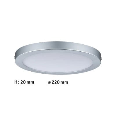 Atria Round LED Panel 220mm Neutral White - Chrome