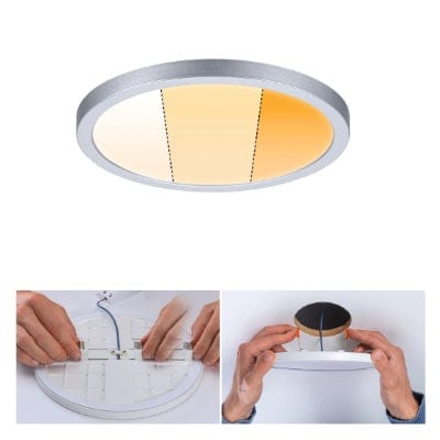 Areo VariFit Round LED Recessed Panel 230mm 3 Step Dim To Warm - Chrome