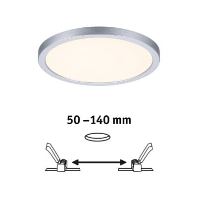 Areo VariFit Round LED Recessed Panel 175mm 3 Step Dim To Warm - Chrome