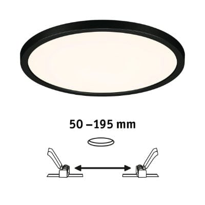 Areo VariFit Round LED Recessed Panel 230mm 3 Step Dim To Warm - Black