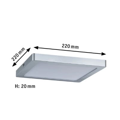 Atria Square LED Panel 220x220mm Warm White - Chrome