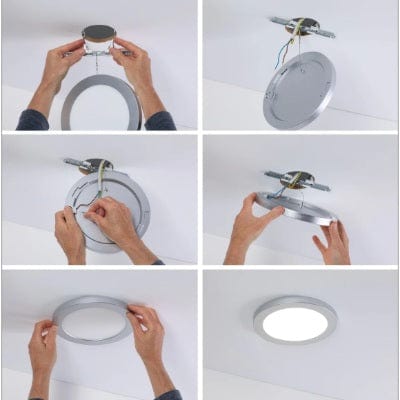 Round LED Recessed panel 2in1 Cover-it 225mm Neutral White - Black