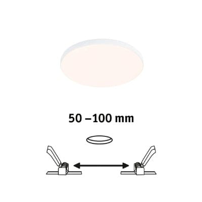 VariFit Veluna Edge Round LED Recessed Panel IP44 120mm Warm White