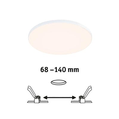 VariFit Veluna Edge Round LED Recessed Panel IP44 160mm Warm White Dimmable