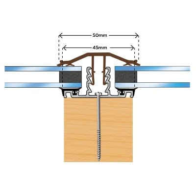 Capex Snap Down (10-25mm) Glazing Bar (6m) - Brown