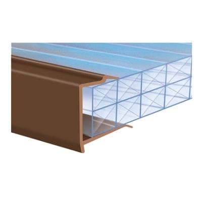 PVC Roof Sheet End Closure (10mm) 2.1m - White