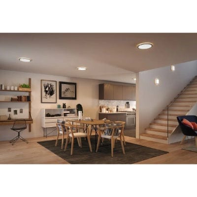 Atria Shine Backlight Round LED Panel 420mm Neutral White - Wood Look