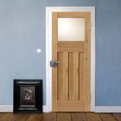 Rustic Oak 1930's Shaker Prefinished Obscure Glazed Internal Door - 1981mm x 762mm